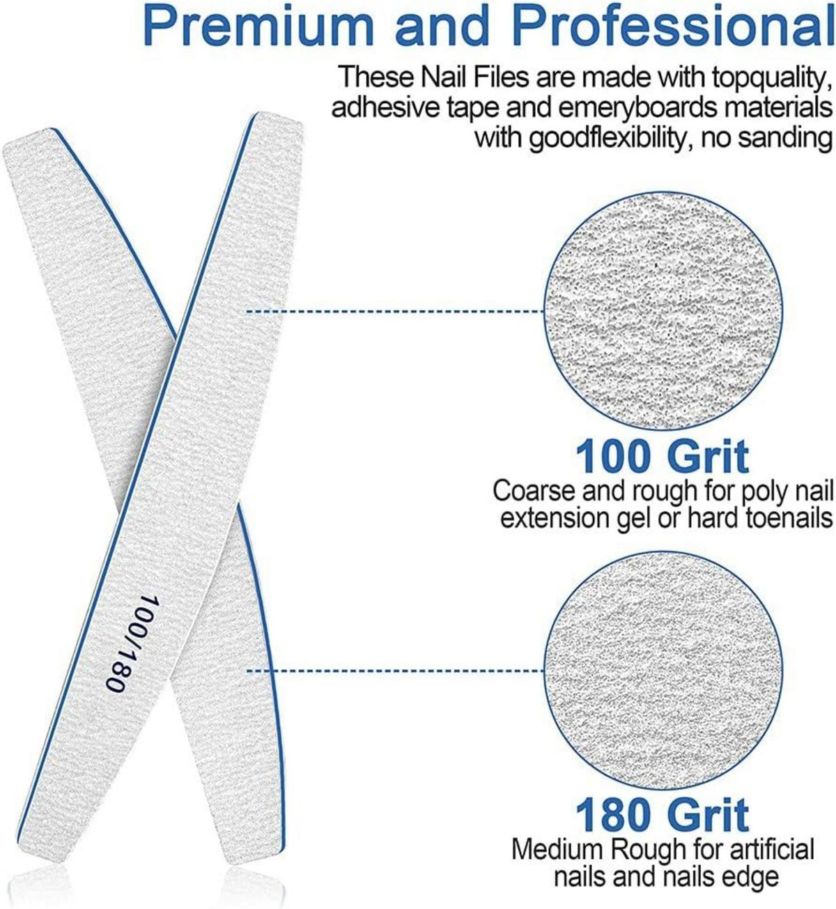Nagelfeilen 50er Set Professional 100/180 Körnung Doppelseitiges