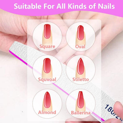 50er Set Nagelfeilen 100/180 für Gelnägel Acryl Profi, Waschbar
