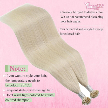 Echthaar Nano Ring Extensions Blond 60 cm – Platinblond