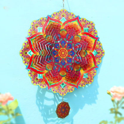 3D Edelstahl Windspiel – Kinetische Gartenkunst & Dekoration Rot