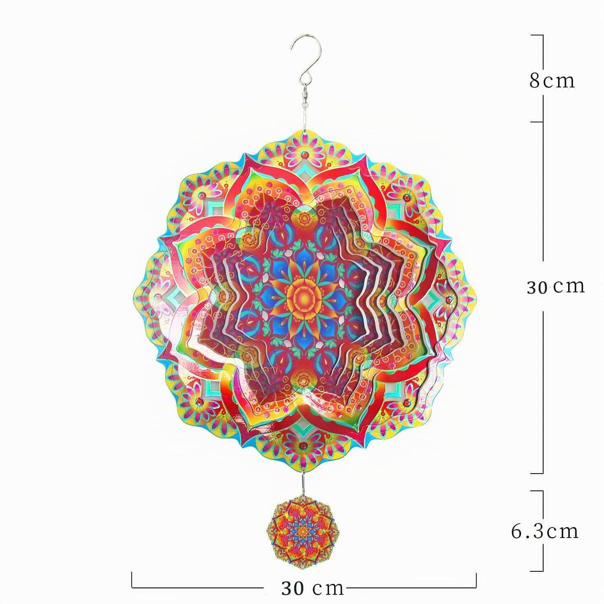 3D Edelstahl Windspiel – Kinetische Gartenkunst & Dekoration Rot