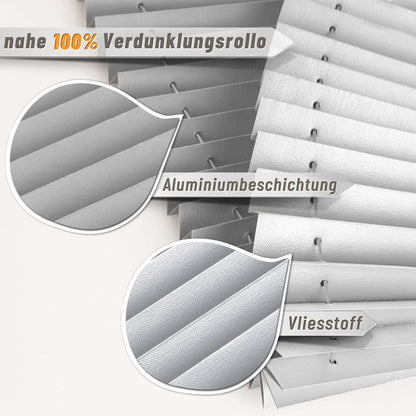 Verdunkelndes Plissee ohne Bohren Klemmfix Hellgrau 50x100 cm