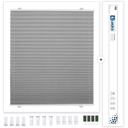 Verdunkelndes Plissee ohne Bohren Klemmfix Hellgrau 50x100 cm