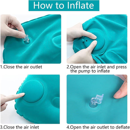 Aufblasbares Reisekissen – Camping & Outdoor Kopfkissen Blau