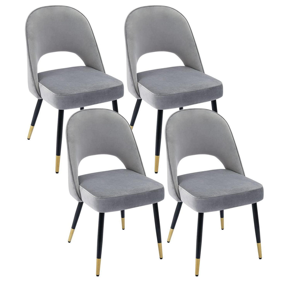 Samt Esszimmerstühle 4er Set – Modern & Komfortabel Grau