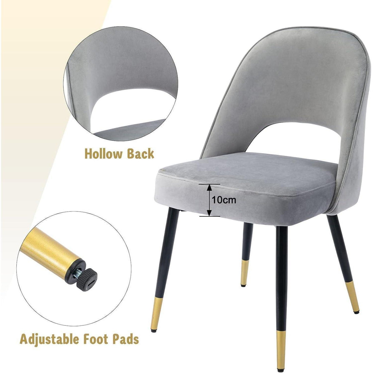 Samt Esszimmerstühle 4er Set – Modern & Komfortabel Grau
