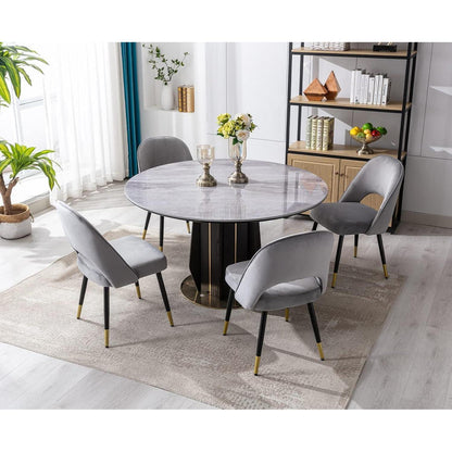 Samt Esszimmerstühle 4er Set – Modern & Komfortabel Grau