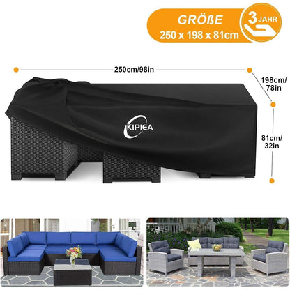 Gartenmöbel Abdeckung Wasserdicht Rechteckig 250x198x81cm