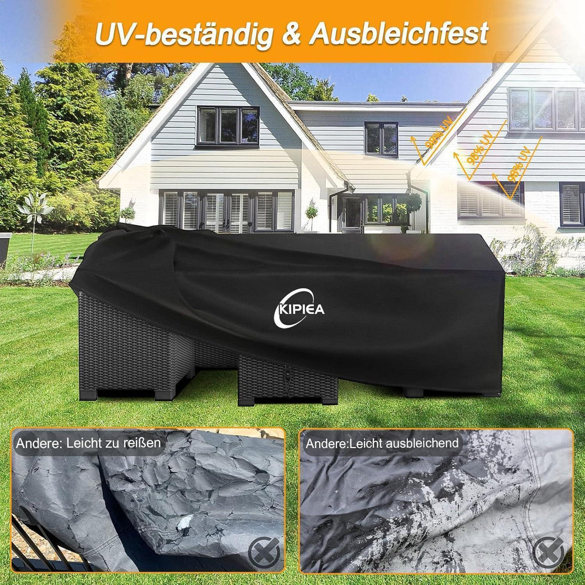 Gartenmöbel Abdeckung Wasserdicht Rechteckig 250x198x81cm