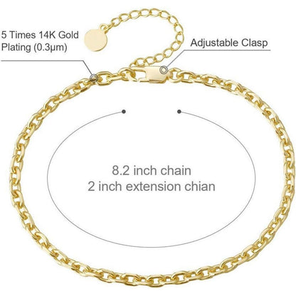 Krkc & Co 4mm Damen Fußkettchen mit bunten Zirkonia