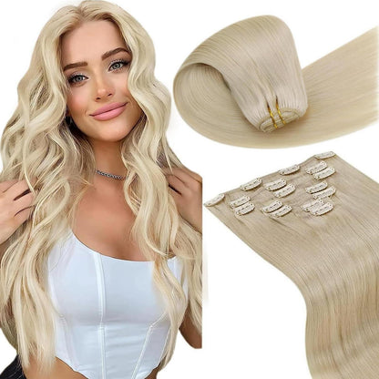 Echthaar Clip-In Extensions Blond 40cm - 105g #613