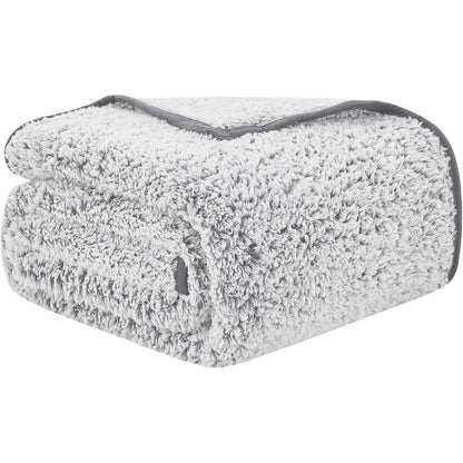 Sherpa Kuscheldecke Flauschig Sofadecke Weich Grau 130x150cm
