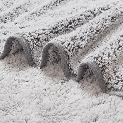 Sherpa Kuscheldecke Flauschig Sofadecke Weich Grau 130x150cm