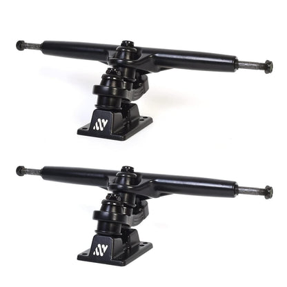 Sidewinder II Surf Skateboard – Doppel-Kingpin Trucks, Schwarz