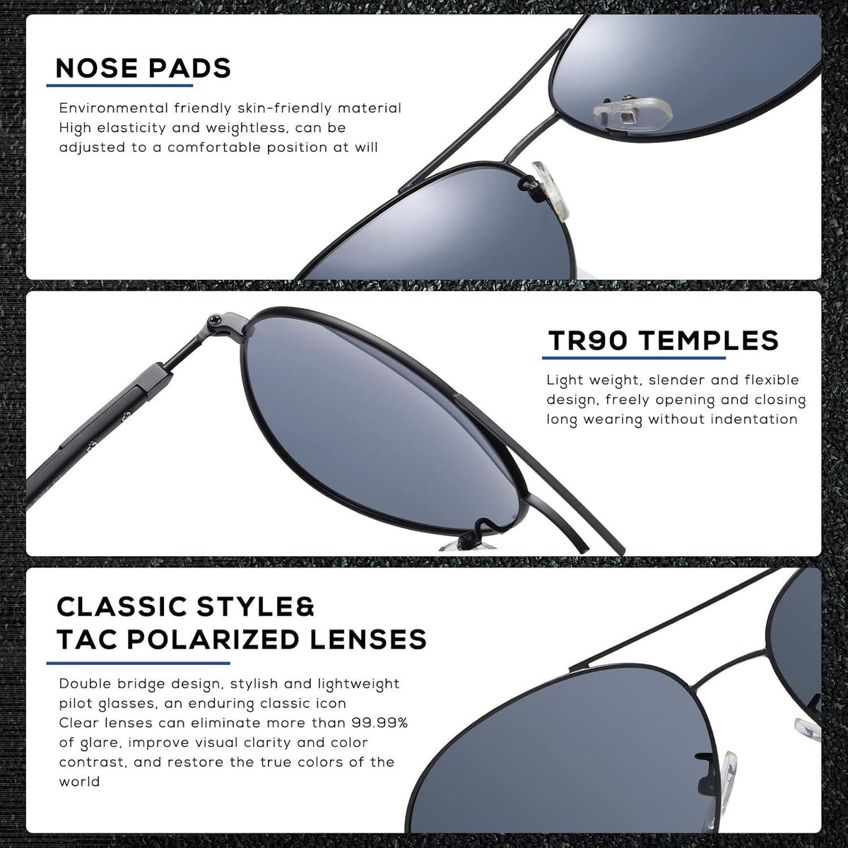 Polarisierte Herren Sonnenbrille UV-Schutz TR90 Gläser 3027