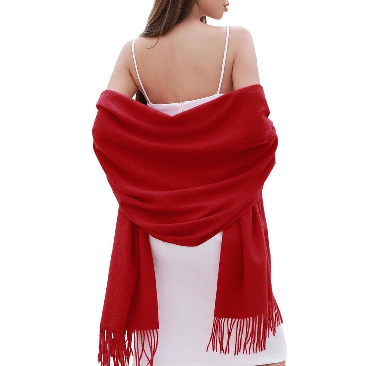 Damen Schal Festlich Rot Pashmina für Abendkleid Hochzeit