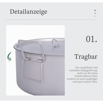Titan Campingtopf 2L/5L mit Deckel – Leicht & Robust