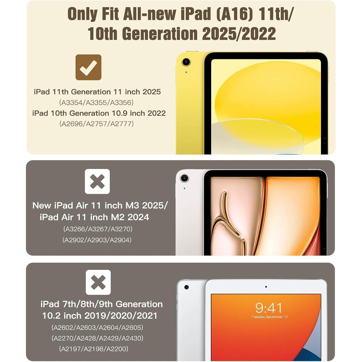 iPad Hülle mit Ständer & Auto Wake/Sleep, Hellgelb