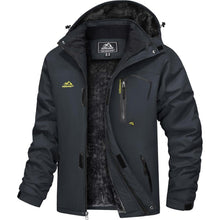 Herren Winterjacke wasserdicht warm gefüttert mit Kapuze Kohlengrau XXL
