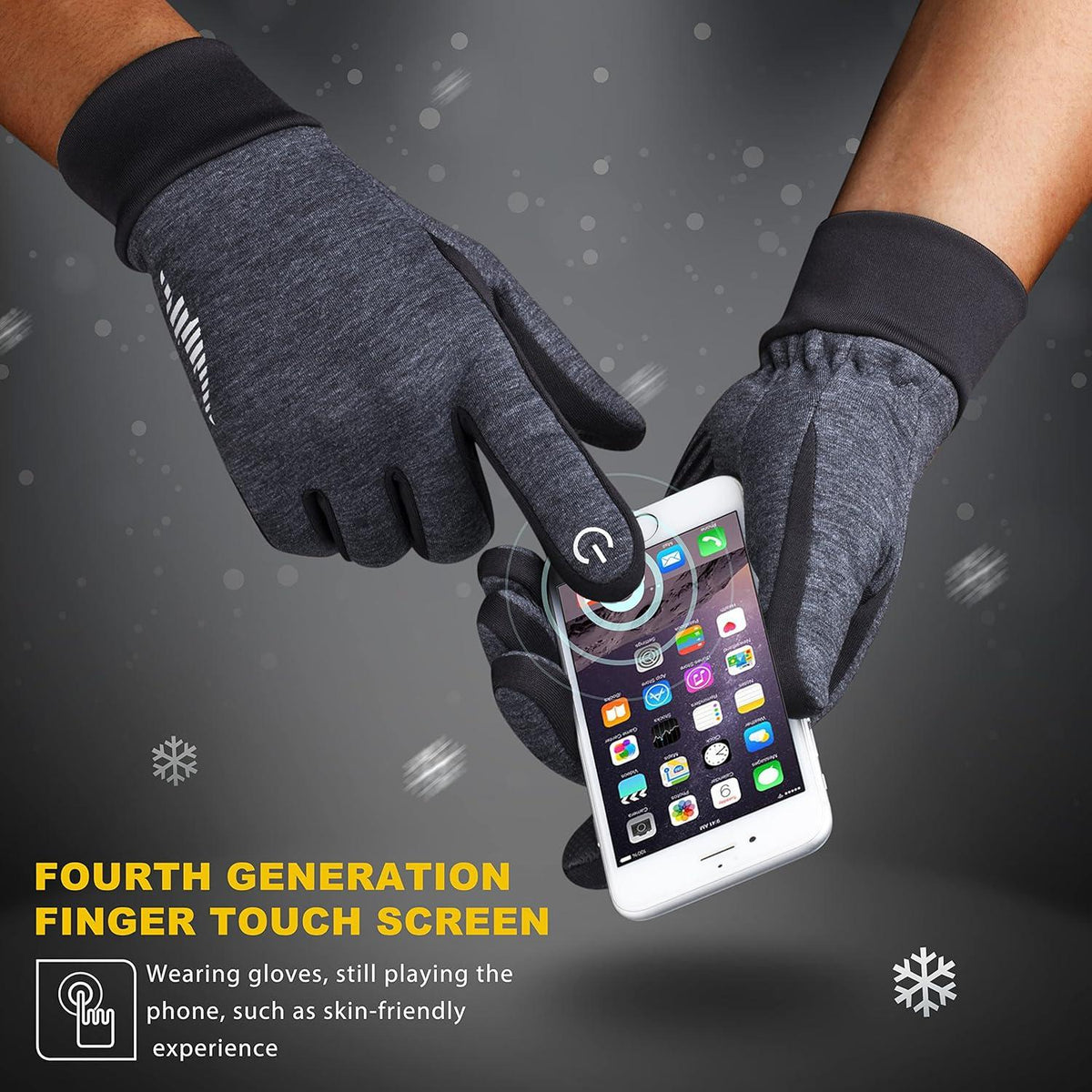 Winter Thermo-Handschuhe Touchscreen Anti-Rutsch Winddicht Handschuhe