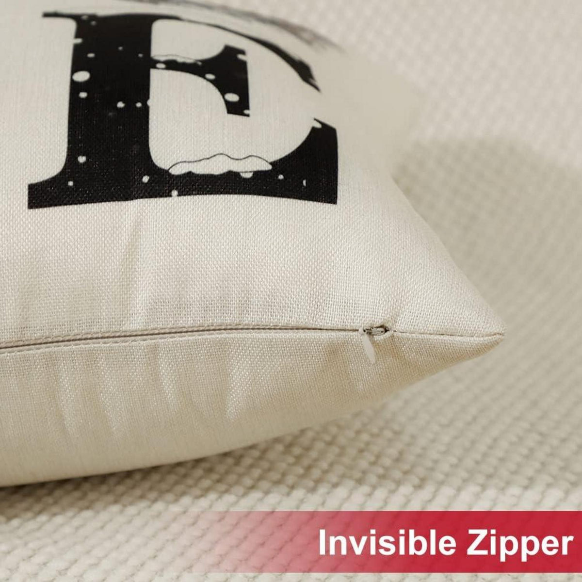 4er Set Weihnachten Kissenbezüge Leinen Deko Zierkissenbezug Sofa