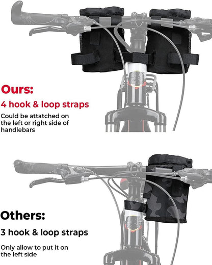 Fahrrad Flaschenhalter mit Netztaschen für Kinderwagen