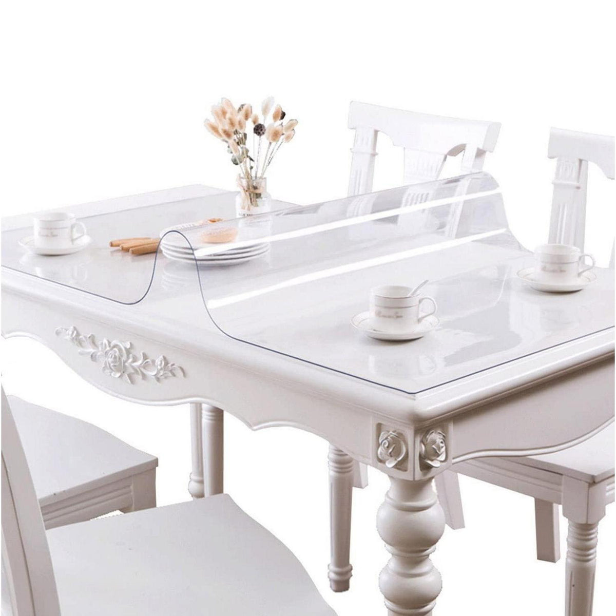 PVC Tischdecke Transparent 90x200cm - Wasserdicht & Kratzfest