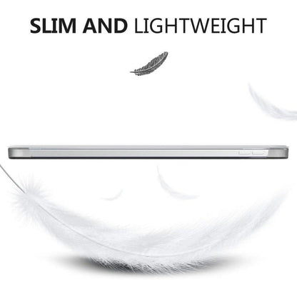 Schlanke iPad Hülle mit Ständer, transparent, Silber