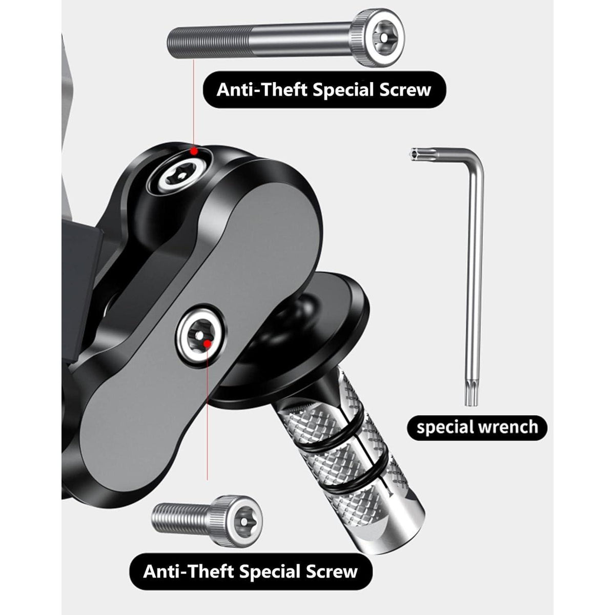 Motorrad Handyhalterung Gabelschaft mit Vibrationsdämpfer