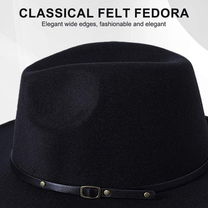 Verstellbarer Fedora Hut Damen & Herren – Schwarz
