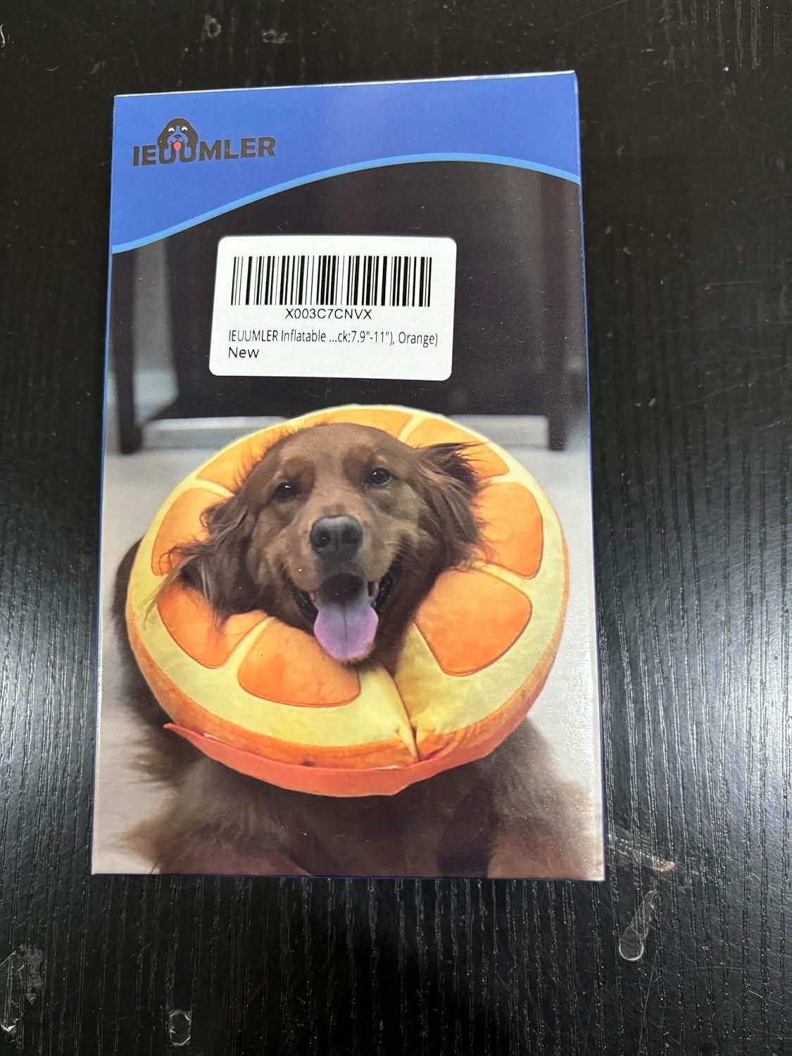 IEUUMLER Aufblasbare Halskrause Hund Leckschutz S Orange EU004