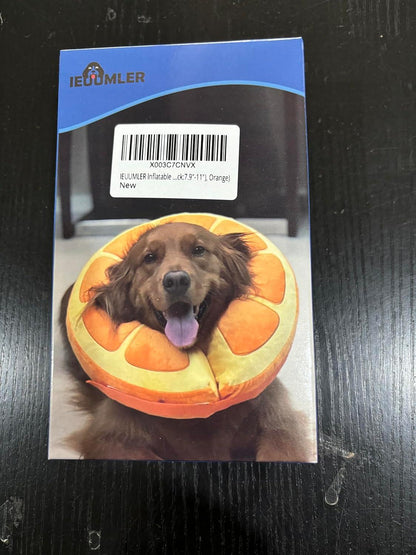 IEUUMLER Aufblasbare Halskrause Hund Leckschutz S Orange EU004