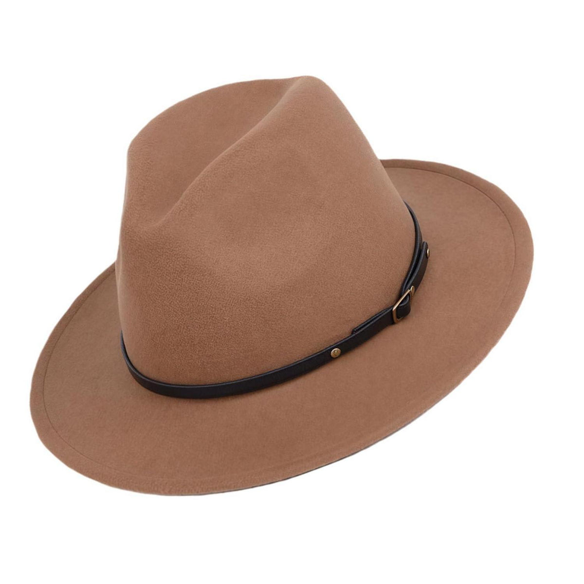 Fedora Hut mit Gürtelschnalle – Klassischer Filzhut Khaki