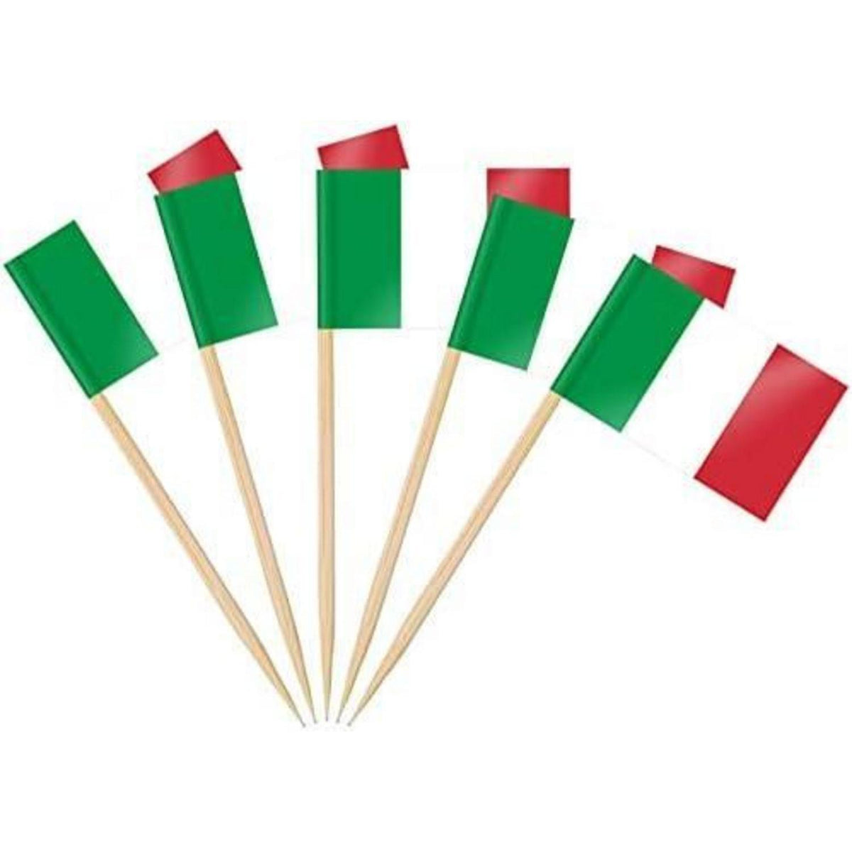 Italien Zahnstocher Flaggen – 200 Stück für EM, WM & Party