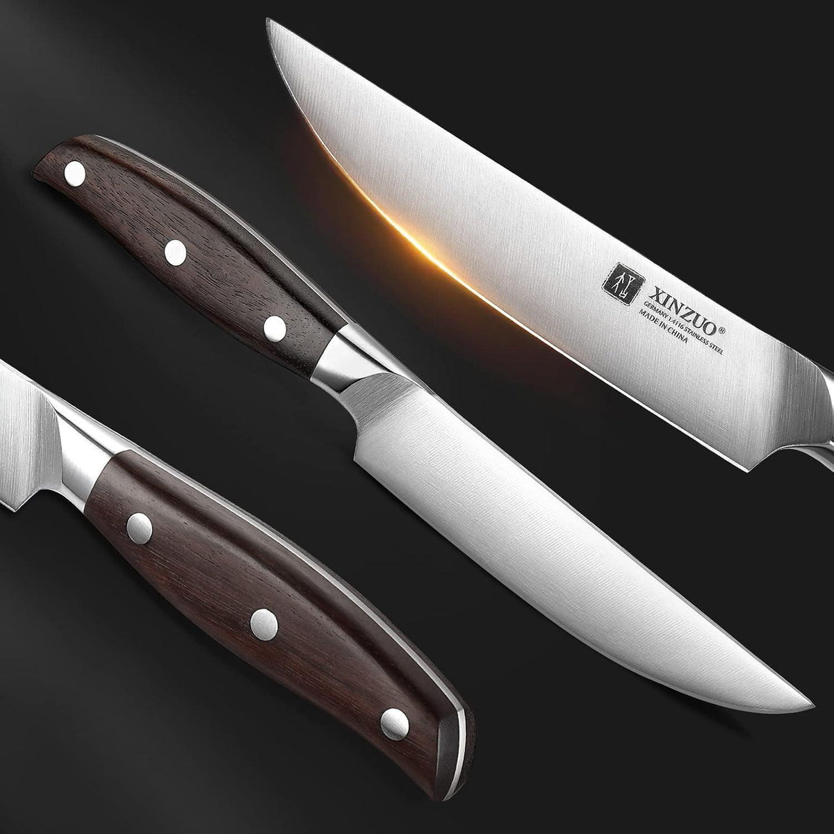 Steakmesser Set 4-teilig Edelstahl 1.4116 | Scharfes Besteck für Zuhause