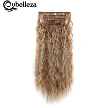 50cm gewellte Haarverlängerung – Synthetisch, Hellbraun & Blond