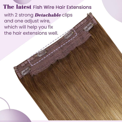 Echthaar Verlängerung Balayage Braun Ombre 35cm