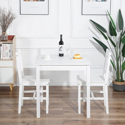 Esszimmergruppe weiß mit Tisch und 2 Stühlen