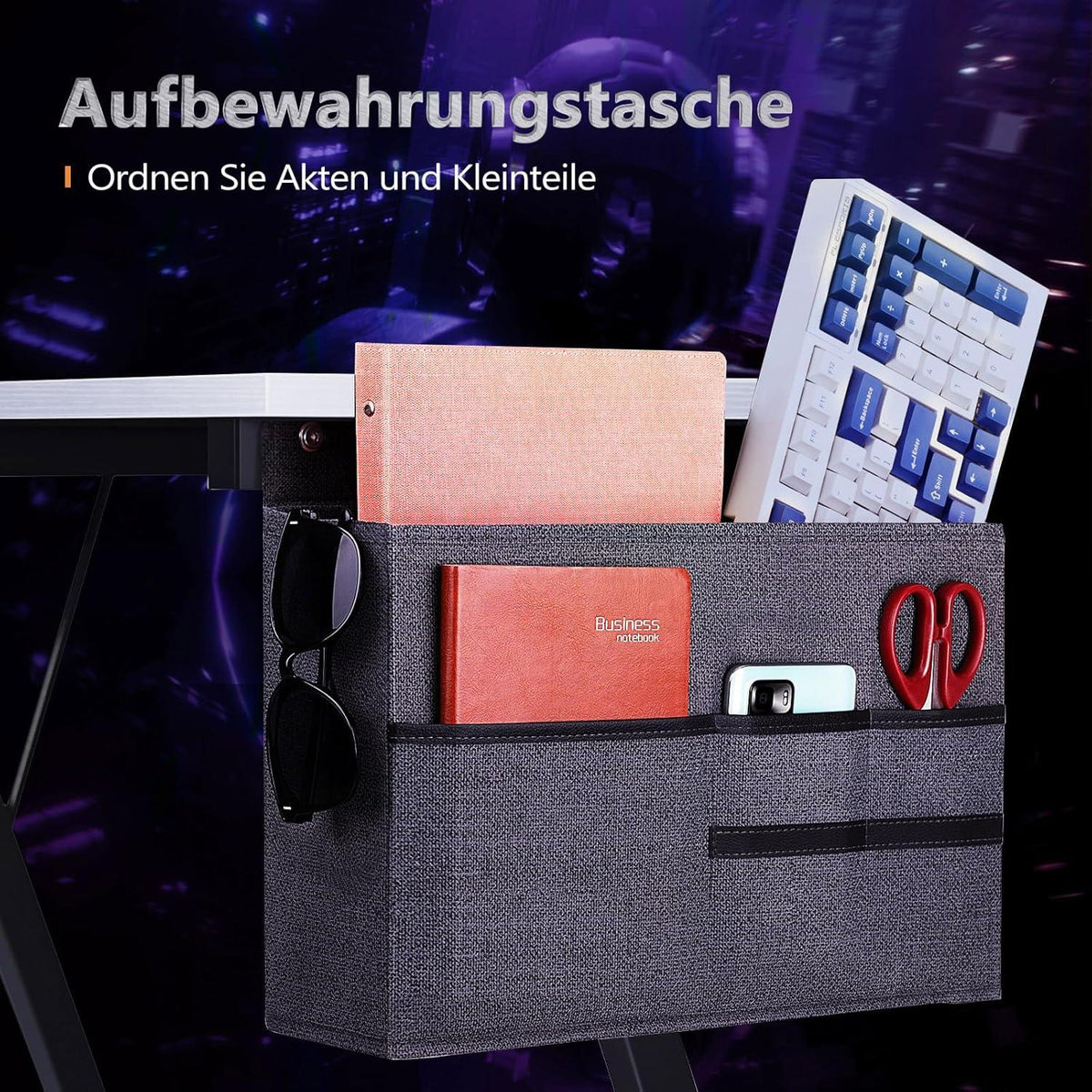 ODK Gaming Tisch Eckschreibtisch L Form mit Monitorständer Weiß 167 x 120 cm