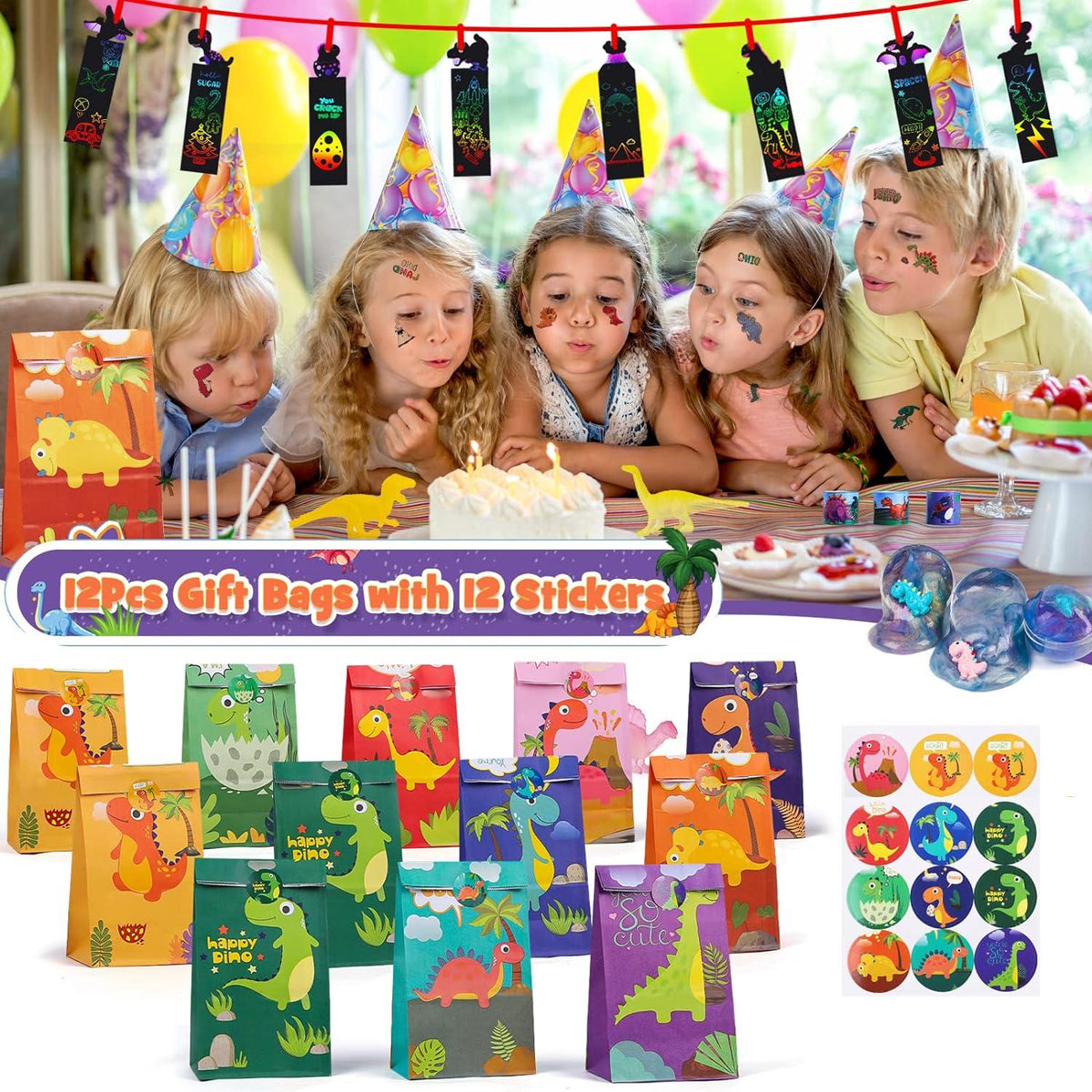 Dinosaurier Party Mitgebsel Set Kindergeburtstag 84-teilig