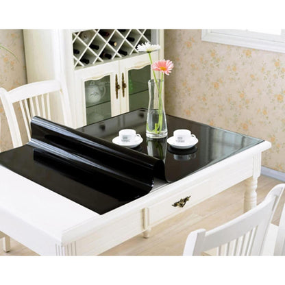 Wasserdichte PVC Tischdecke Schwarz 90x180 cm – Schutzfolie für Tisch