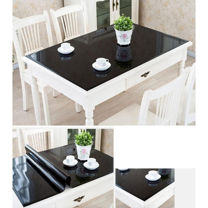 Wasserdichte PVC Tischdecke Schwarz 90x180 cm – Schutzfolie für Tisch