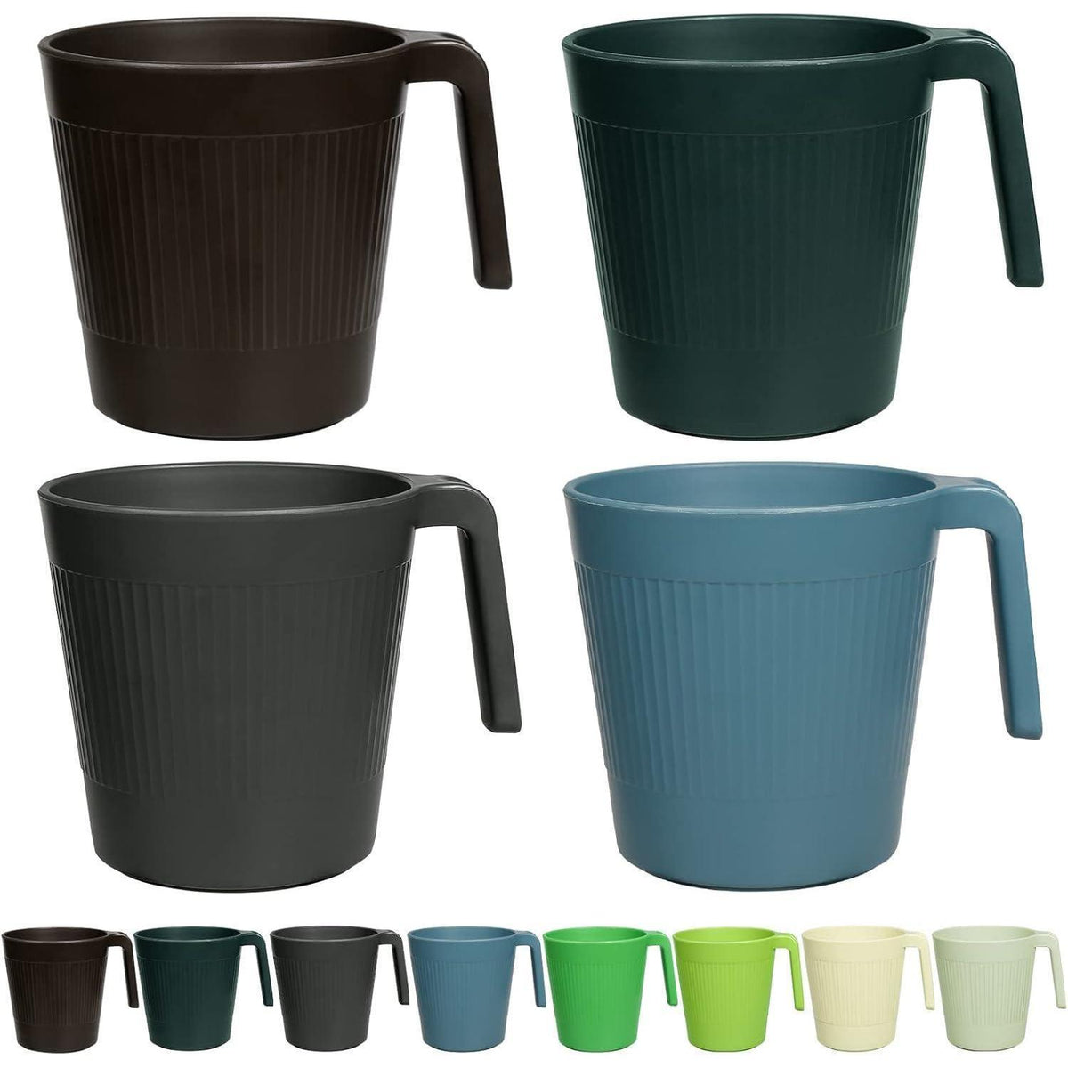 8er Set wiederverwendbare Kaffeetassen 500ml – Mikrowellen & Spülmaschinenfest