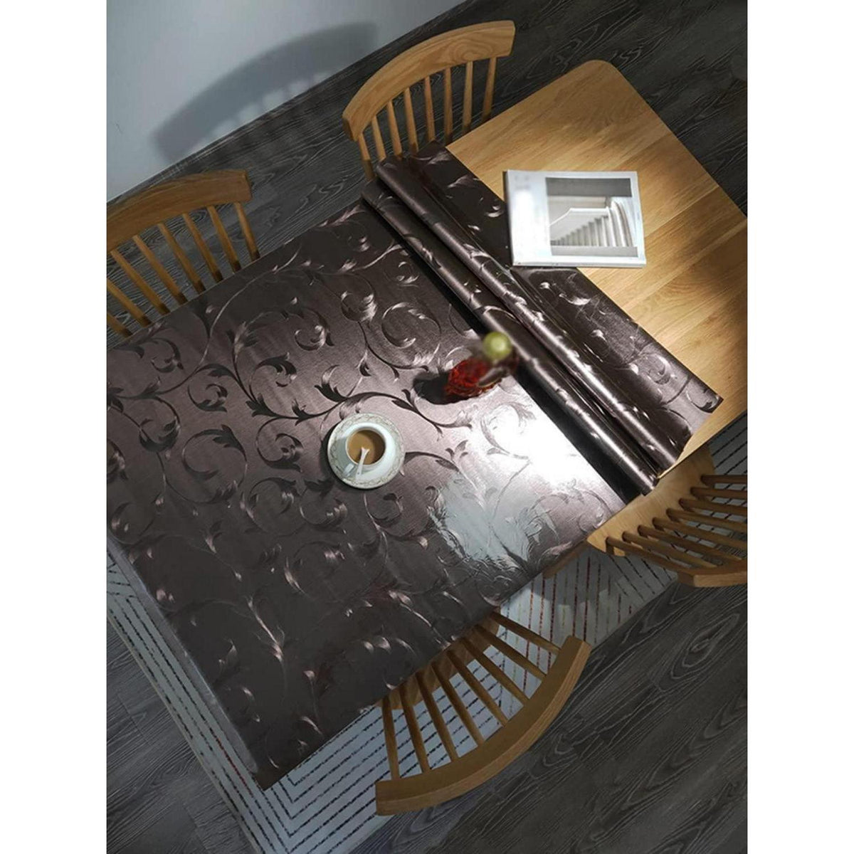 Wasserdichte PVC Tischdecke Braun 90x200cm – Schutzfolie für Tisch