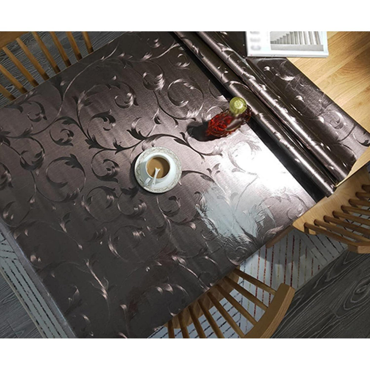 Wasserdichte PVC Tischdecke Braun 90x160 cm – Schutzfolie für Tisch