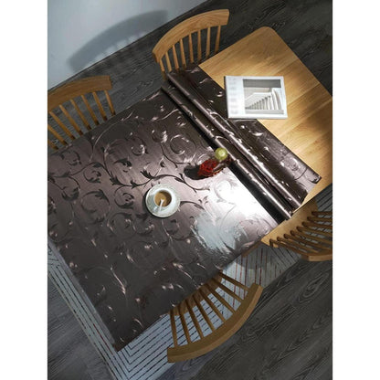 Wasserdichte PVC Tischdecke Braun 80x180 cm - Schutzfolie für Tisch