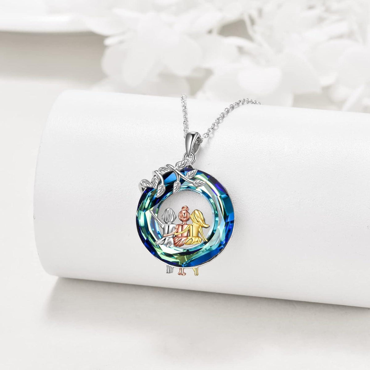 Schwestern Halskette "Immer meine Schwester" 925 Sterlingsilber Herz Anhänger