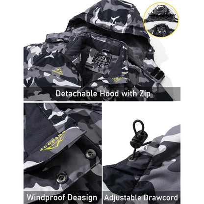 Herren Fleecejacke Winter Warm Gefüttert Skijacke Outdoor XXL