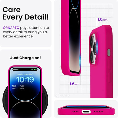 iPhone 14 Pro Max Silikon Hülle 6,7 Zoll Schutz Flüssig Leuchtend Rosa