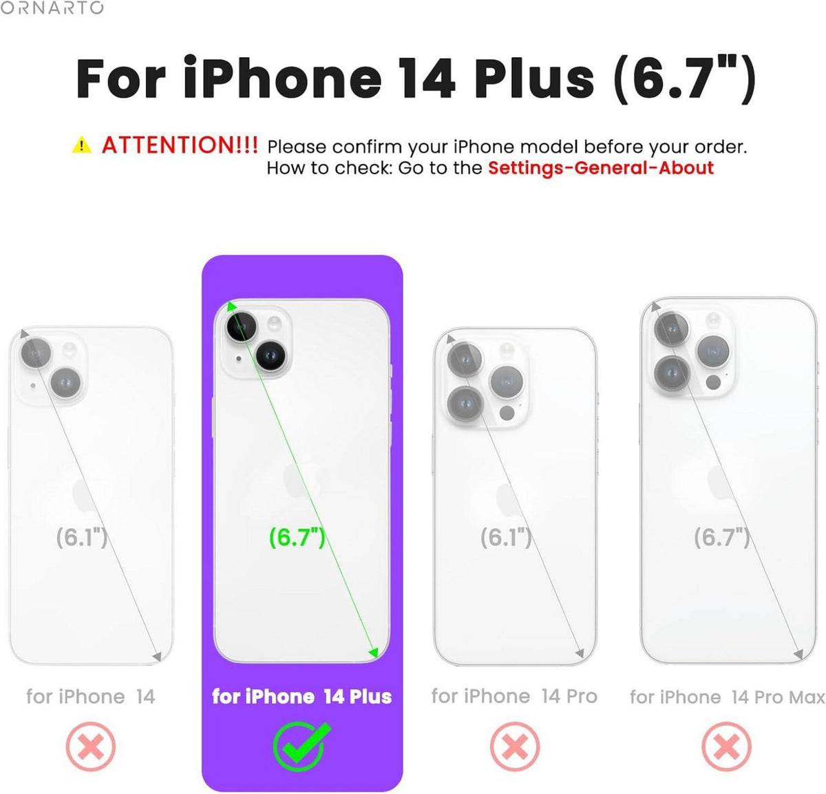 ORNARTO Magnetische iPhone 14 Plus Hülle 6,1 Zoll 2022